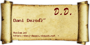 Dani Dezső névjegykártya