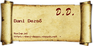 Dani Dezső névjegykártya