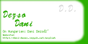 dezso dani business card